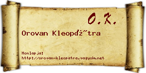 Orovan Kleopátra névjegykártya